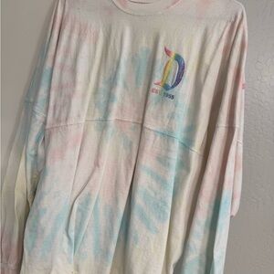 Disneyland Spirit Jersey Pastel Tie-Dye Long Sleeve Tee - Pink, Blue & Cream